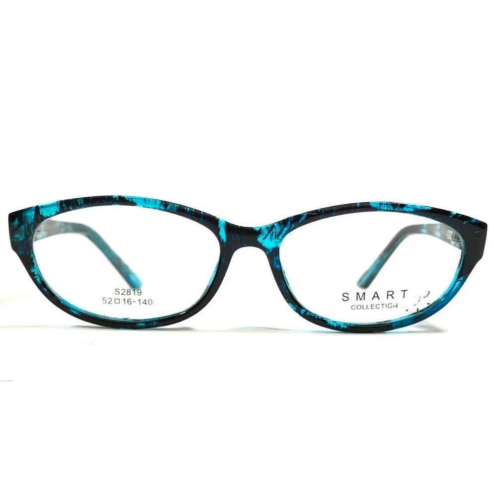 Smart Collection Eyeglasses Frames S2819 C1 TURQUOISE Black Blue Oval 52-16-140